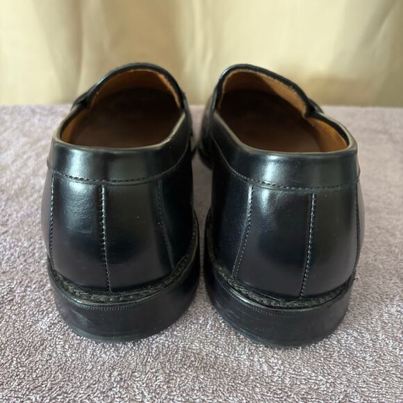 Edmond Allen Black Woven Leather Loafers Size 11 Dress Slip-On Penny Style - Picture 5 of 6
